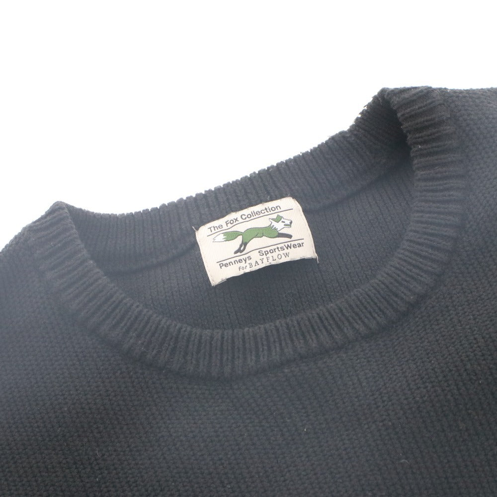 ■ PENNEY'S x BAYFLOW Collaboration Knit Top Crew Neck Long Sleeve One-Point Men's Size 3 Black