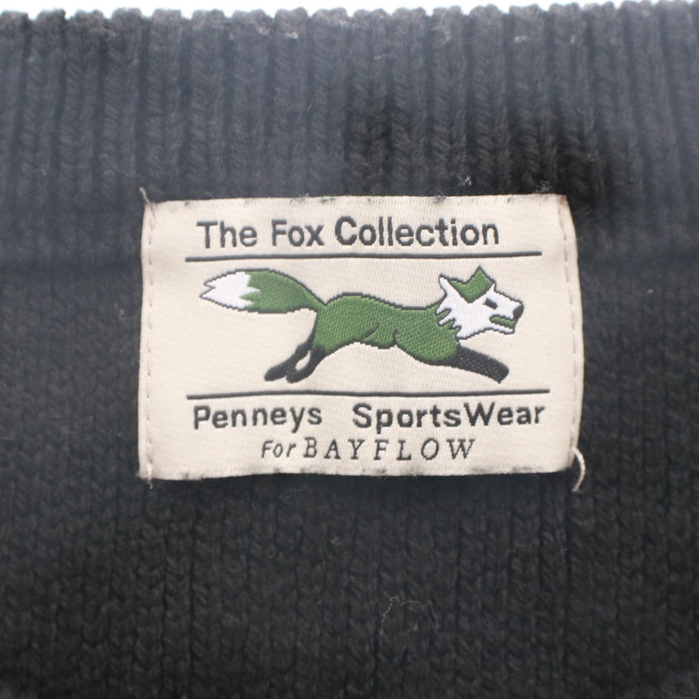 ■ PENNEY'S x BAYFLOW Collaboration Knit Top Crew Neck Long Sleeve One-Point Men's Size 3 Black