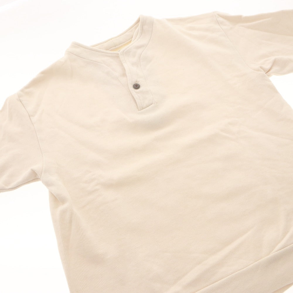 ■ WAREHOUSE ウエアハウス Tシャツ トップス 半袖 ボタン 無地 メンズ 38 アイボリー系