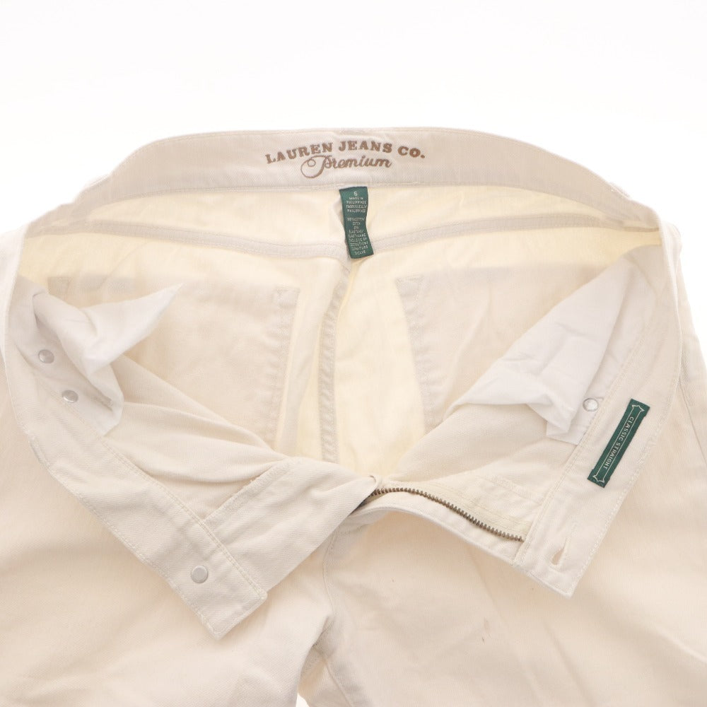 ■ Ralph Lauren ラルフローレン Lauren Jeans Co. ジーンズ パンツ ボトムス ファスナー ボタン ポケット レディース 6 アイボリー系