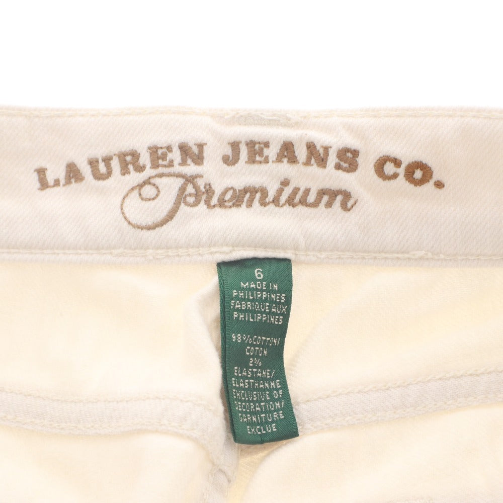 ■ Ralph Lauren ラルフローレン Lauren Jeans Co. ジーンズ パンツ ボトムス ファスナー ボタン ポケット レディース 6 アイボリー系