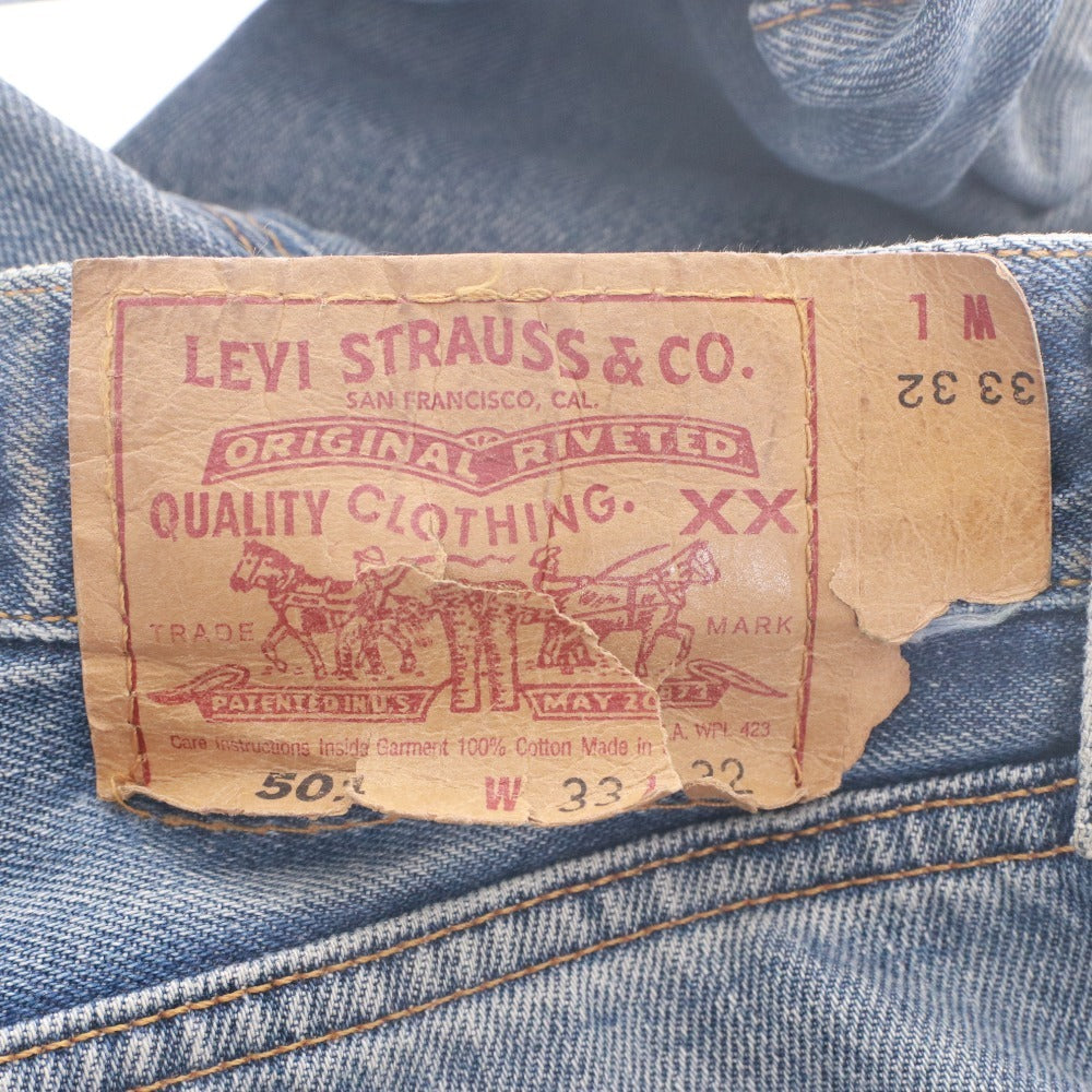 ■ LEVI'S リーバイス ジーンズ パンツ ボトムス 501 ボタン ポケット 紙タグ コットン アメリカ製 メンズ 33 ネイビー系