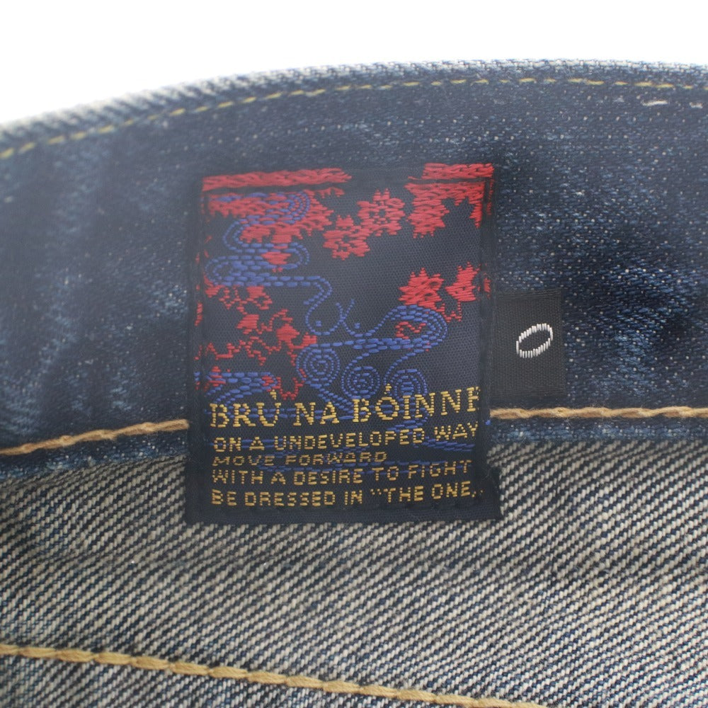 ■ BRU NA BOINNE ブルーナボイン ジーンズ パンツ ボトムス ボタン ポケット コットン 日本製 メンズ 0 ネイビー系
