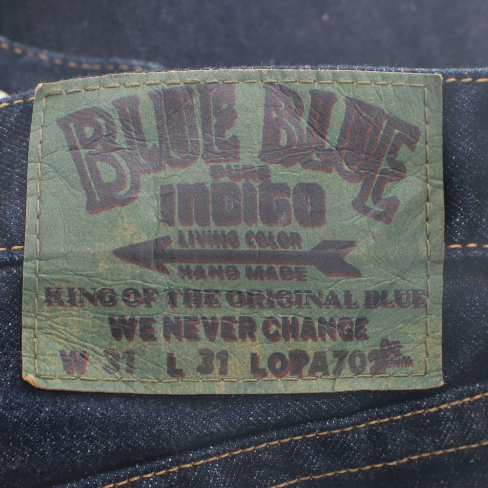 ■ BLUE BLUE ブルーブルー ジーンズ パンツ ボトムス ファスナー ポケット コットン 日本製 メンズ 31 ネイビー系
