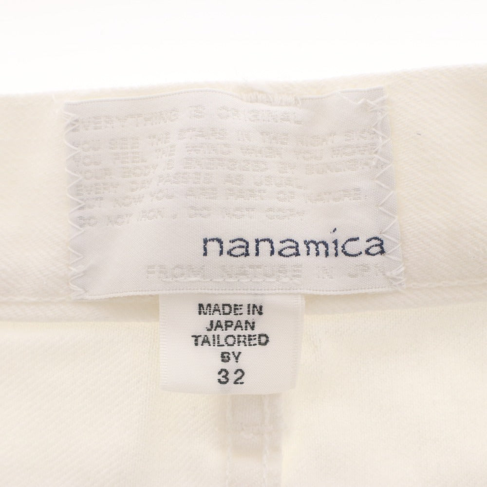 ■ nanamica ナナミカ ジーンズ パンツ ボトムス ファスナー ポケット 無地 日本製 メンズ レディース 32 ホワイト
