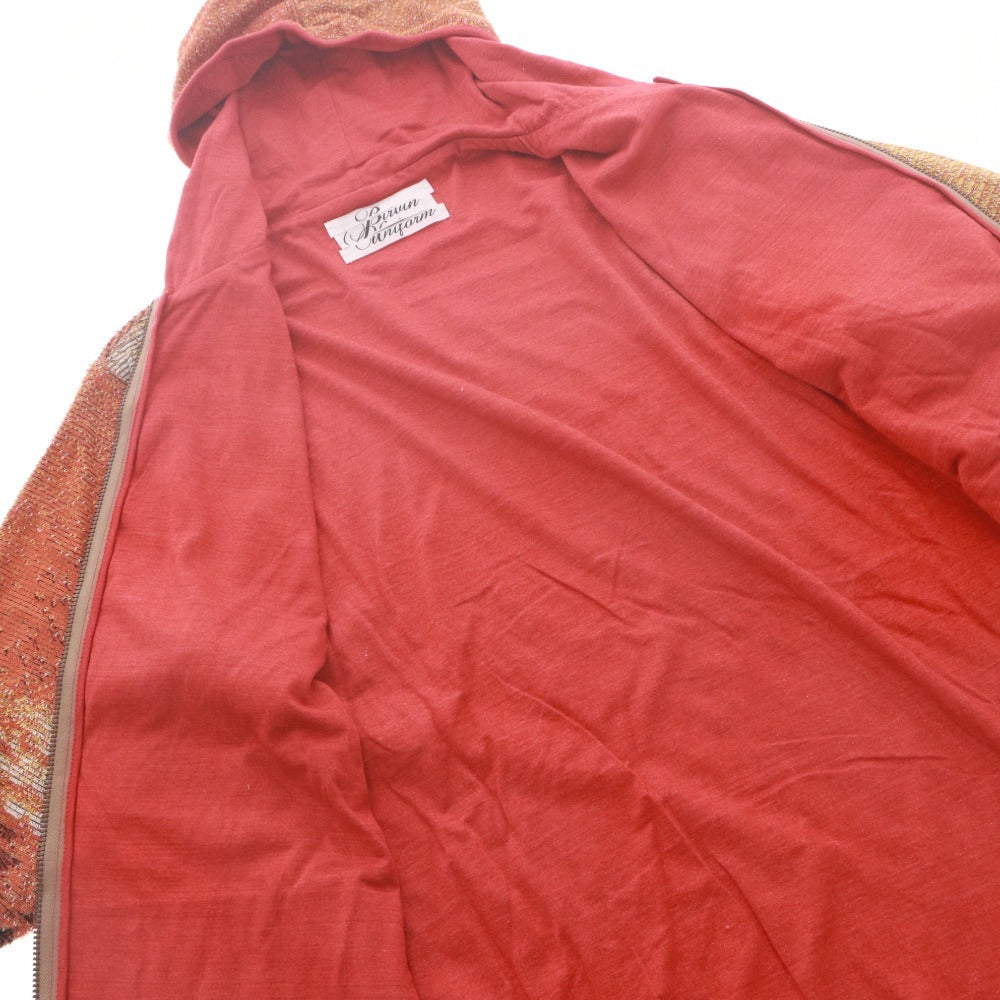■ BirvinUniform バービンユニフォーム パーカー ジャケット アウター ファスナー ポケット フード メンズ 3 オレンジ レッド系