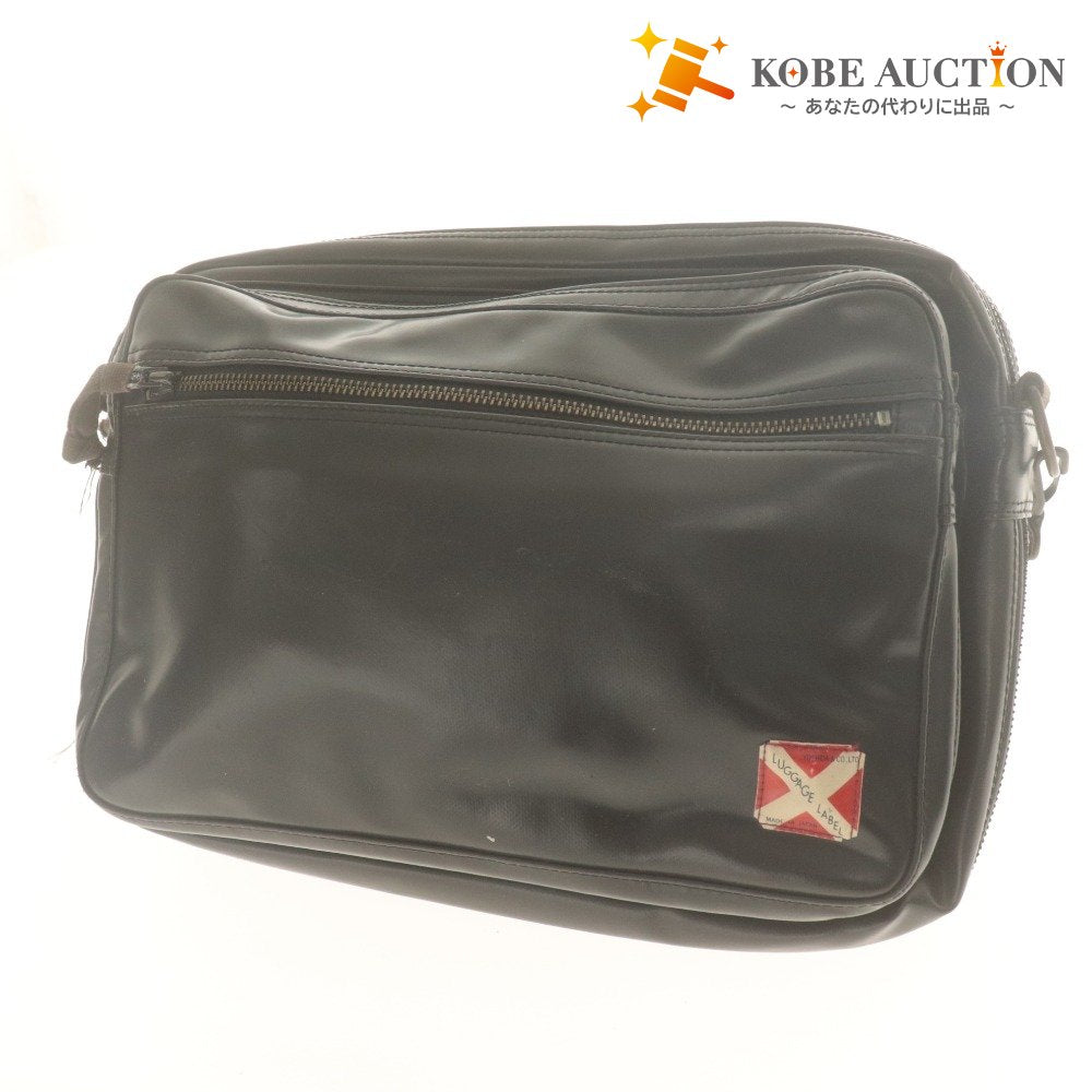 ■ LUGGAGE LABEL ラゲッジレーベル ショルダーバッグ 鞄 ライナー 赤バッテン クロスボディ 吉田カバン メンズ ブラック