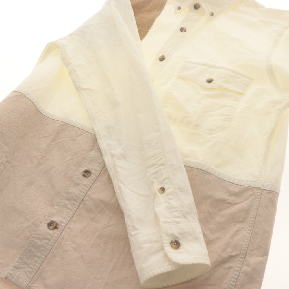 ■ FILSON GARMENT フィルソン シャツ 長袖 トップス ボタンダウン ハンティングシャツ メンズM ホワイト ブラウン ピンクベージュ系