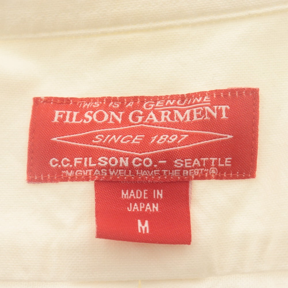 ■ FILSON GARMENT フィルソン シャツ 長袖 トップス ボタンダウン ハンティングシャツ メンズM ホワイト ブラウン ピンクベージュ系