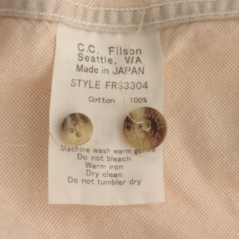 ■ FILSON GARMENT フィルソン シャツ 長袖 トップス ボタンダウン ハンティングシャツ メンズM ホワイト ブラウン ピンクベージュ系