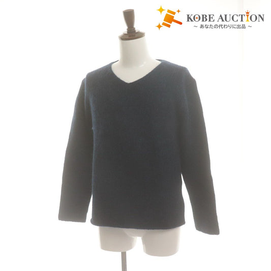 ■ BRU NA BOINNE Blue Na Boine Sweater Long Sleeve Top Knit V-Neck Men's 2 Navy Series
