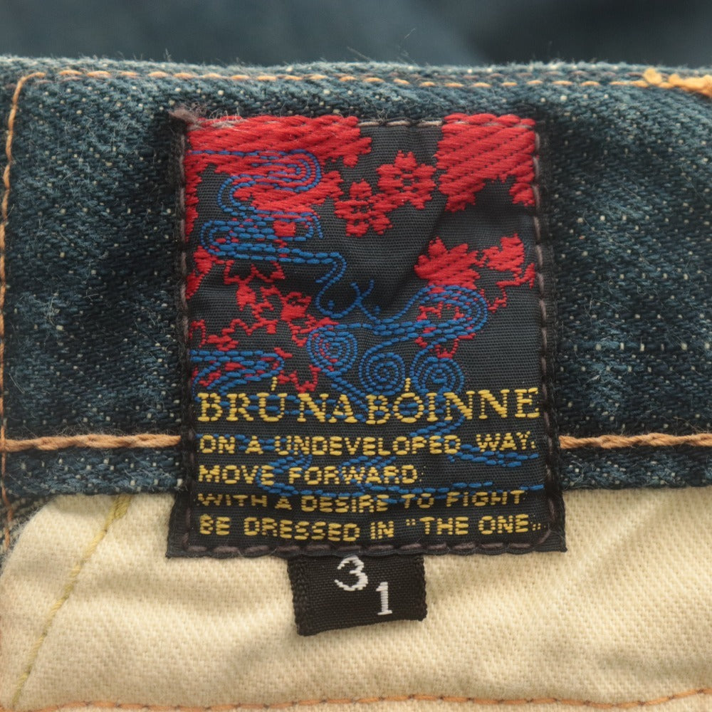 ■ BRU NA BOINNE ブルーナボイン ジーンズ パンツ ボトムス デニム ボタンフライ コットン メンズ W31 L34 インディゴ