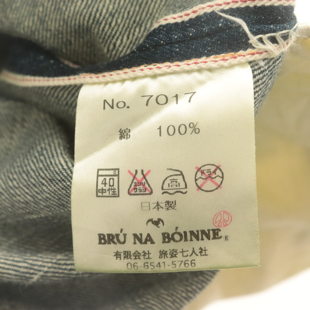 ■ BRU NA BOINNE ブルーナボイン ジーンズ パンツ ボトムス デニム ボタンフライ コットン メンズ W31 L34 インディゴ