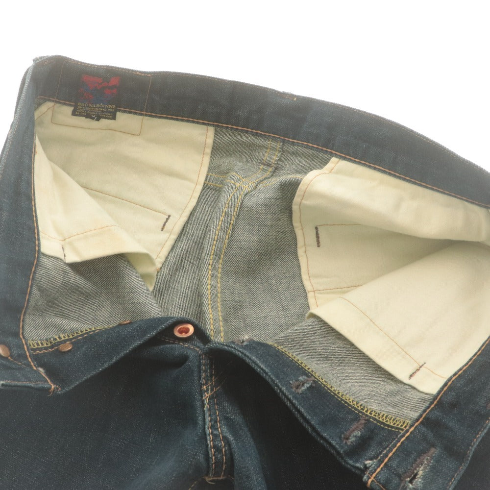 ■ BRU NA BOINNE ブルーナボイン ジーンズ パンツ ボトムス デニム ボタンフライ コットン メンズ W31 L34 インディゴ
