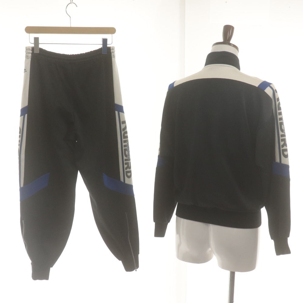 ■ MIZUNO ミズノ RUNBIRD ランバード ジャージ セットアップ 上下 トラックジャケット パンツ メンズ O ブラック ホワイト ブルー