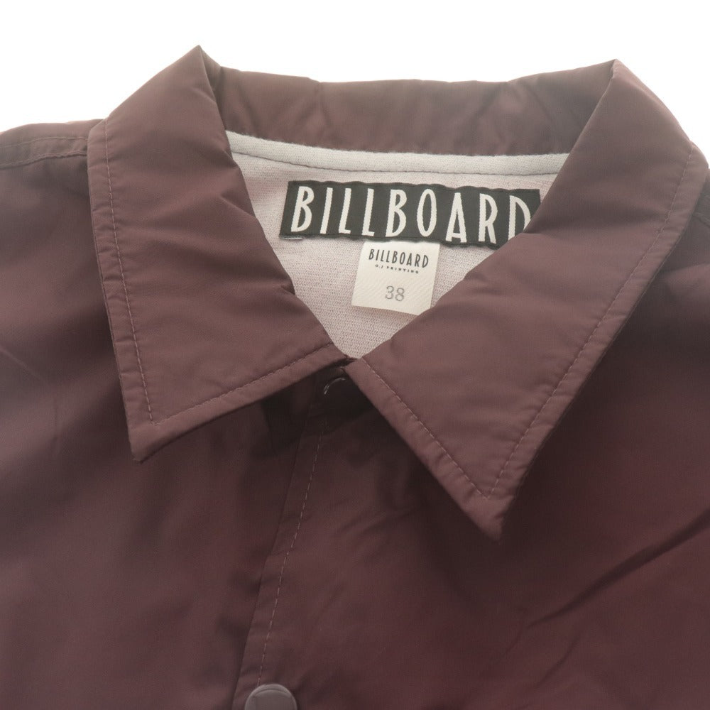 ■ BILLBOARD ビルボード コーチジャケット ジャンパー 長袖 アウター ナイロン プリント メンズ 38 ボルドー系