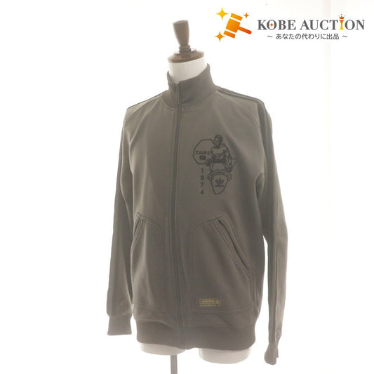 ■ adidas Jacket Long Sleeve Outer Muhammad Ali World Flag Tag Full-Zip Men's M Gray System