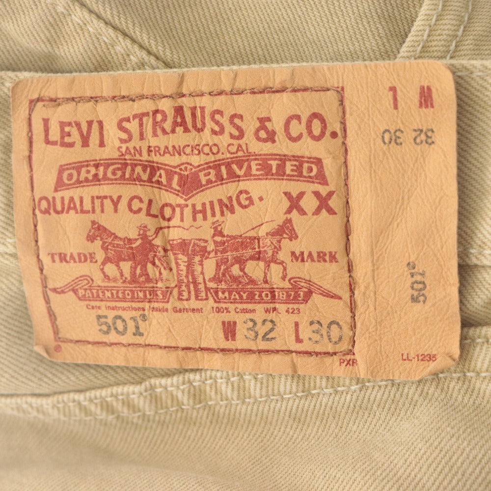 ■ Levi's リーバイス 501 ジーンズ パンツ ボトムス デニム ストレート ボタンフライ メンズ W32 L30 ベージュ系