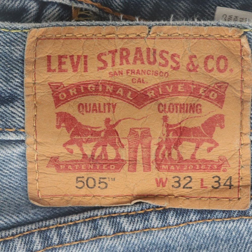 ■ Levi's リーバイス 505 ジーンズ パンツ ボトムス デニム ストレート ジップフライ メンズ W32 L34 ライトブルー