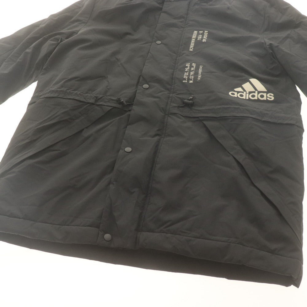■ adidas アディダス ナイロンジャケット 長袖 アウター M MHS WD HB JKT プリント フード メンズ M ブラック