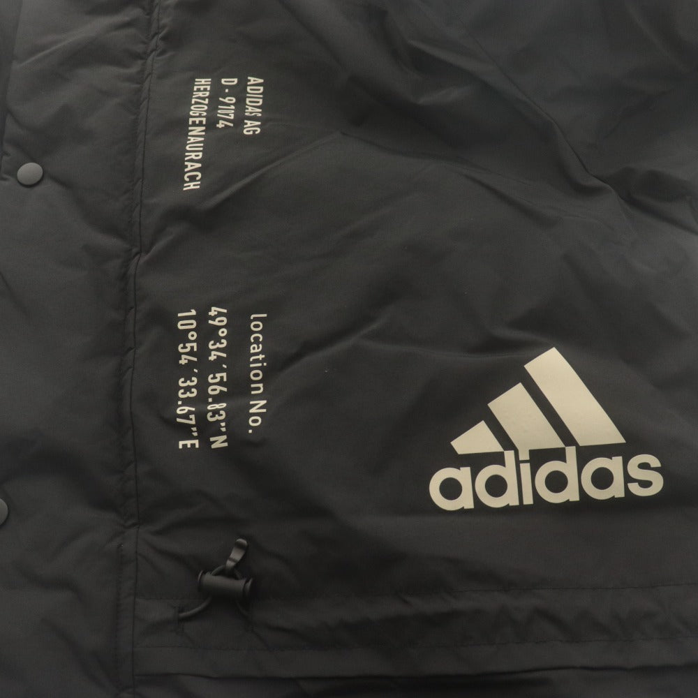 ■ adidas アディダス ナイロンジャケット 長袖 アウター M MHS WD HB JKT プリント フード メンズ M ブラック