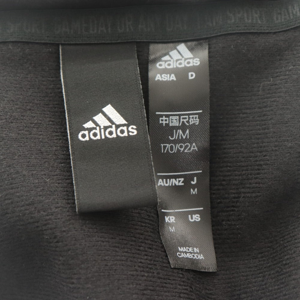■ adidas アディダス ナイロンジャケット 長袖 アウター M MHS WD HB JKT プリント フード メンズ M ブラック