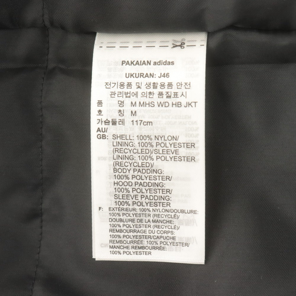 ■ adidas アディダス ナイロンジャケット 長袖 アウター M MHS WD HB JKT プリント フード メンズ M ブラック