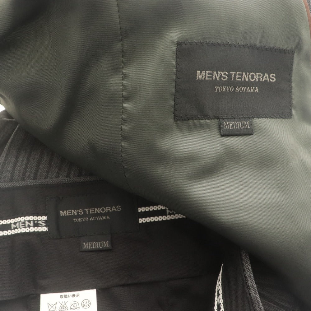■ メンズティノラス スーツ セットアップ スリーピース ジャケット ベスト スラックス メンズ M ダークグレー系 付属品付き 未使用