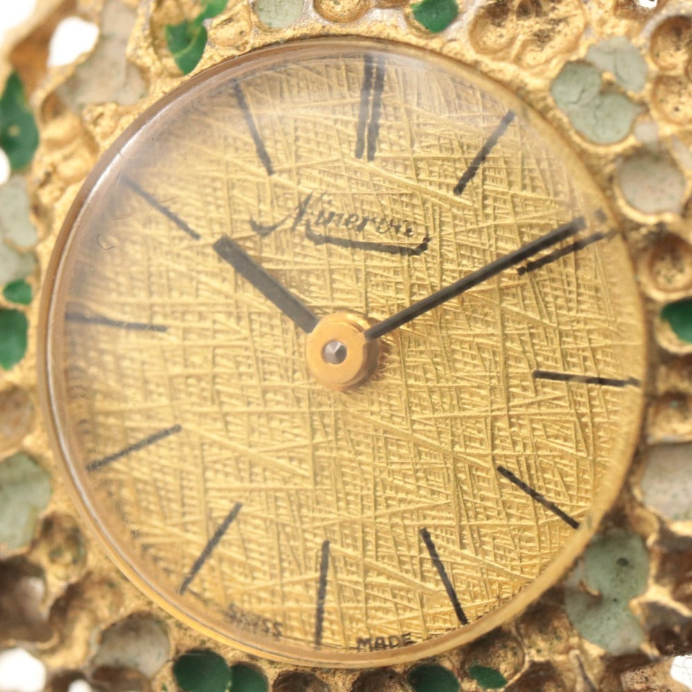 ■ Minerva ミネルヴァ 懐中時計 ネックレス 手巻き 文字盤 ハート 総柄 スイス製 総重量 28g メンズ レディース ゴールド ジャンク