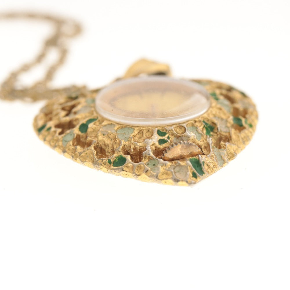 ■ Minerva ミネルヴァ 懐中時計 ネックレス 手巻き 文字盤 ハート 総柄 スイス製 総重量 28g メンズ レディース ゴールド ジャンク