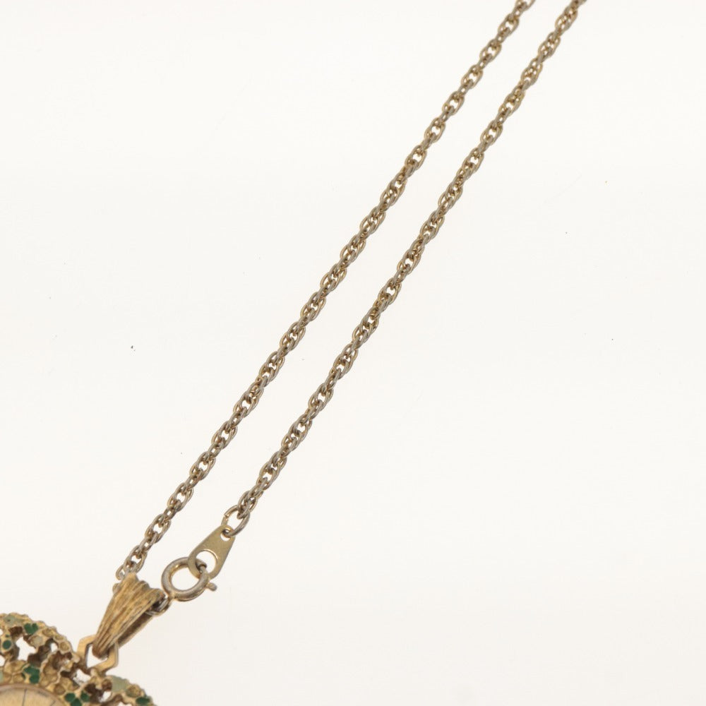 ■ Minerva ミネルヴァ 懐中時計 ネックレス 手巻き 文字盤 ハート 総柄 スイス製 総重量 28g メンズ レディース ゴールド ジャンク