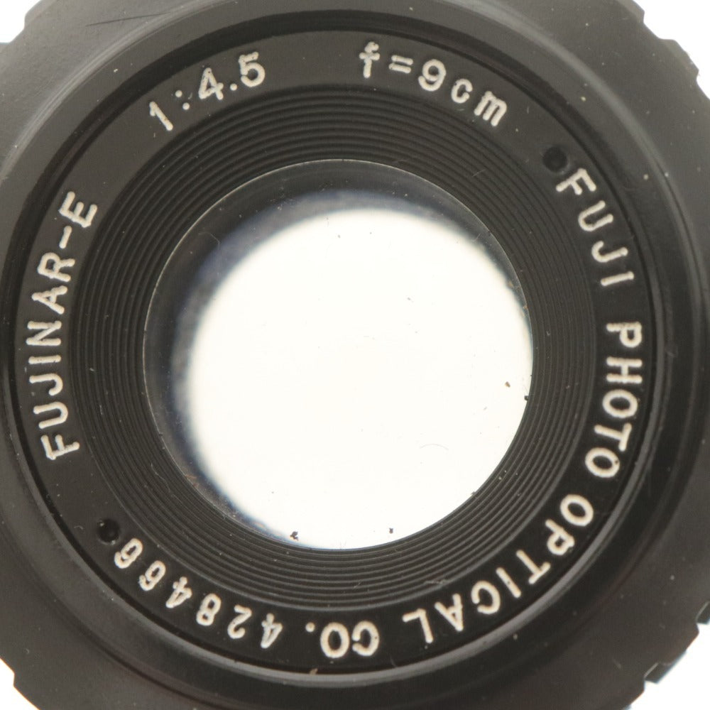 ■ 4-piece camera lens set (bulk sale) E-LUCKY 1:4.0 f=38mm, FUJINAR-E Hexar 1:4.5 f=9cm, 5cm, 75mm, with accessories, light meter, and belt