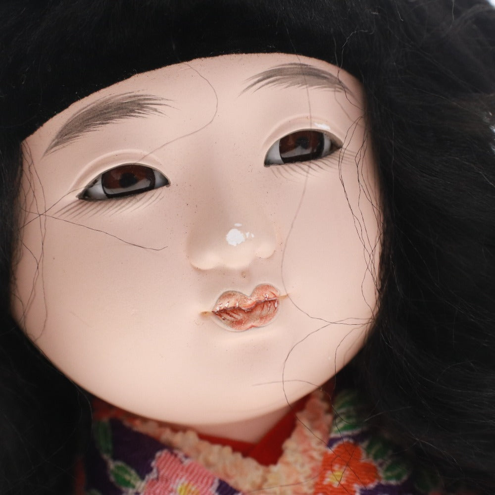 ■ 日本人形 市松人形 女の子 着物 長山作 アンティーク レトロ コレクション 置物 人形