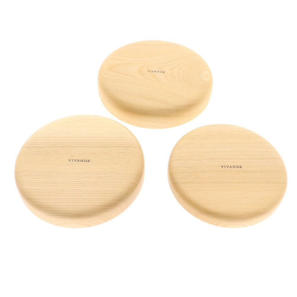 ■ Mountain Utsuwa Vivafude Plate 3-piece set Wooden Outdoor Camping Tableware Gear Box included Unused