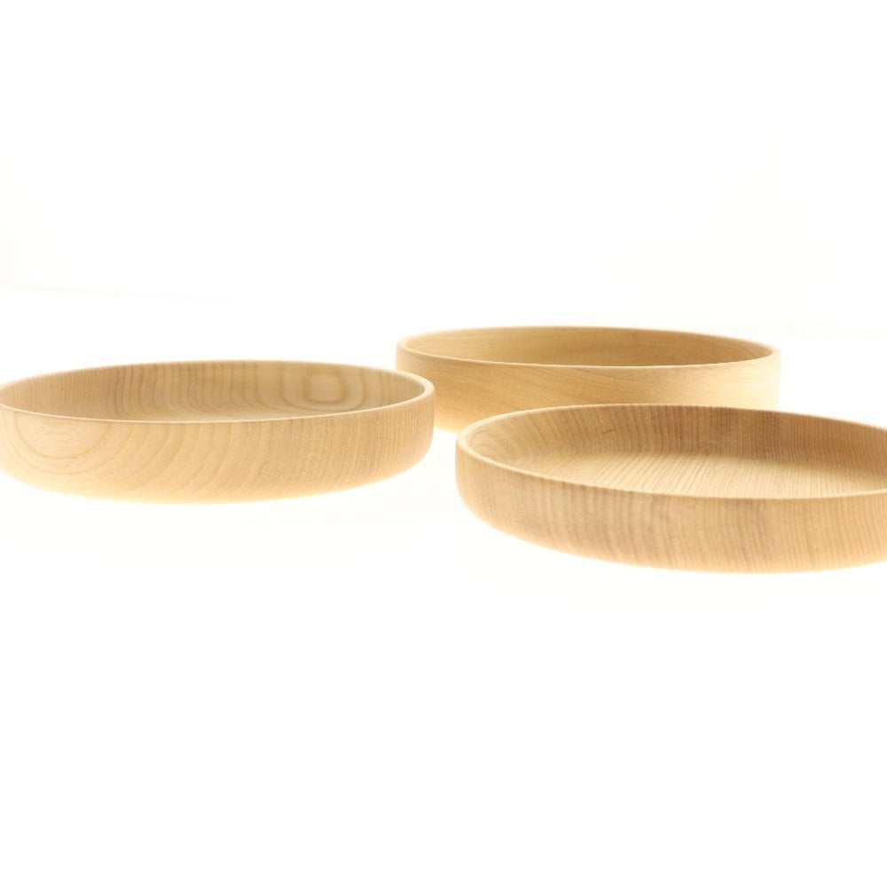 ■ Mountain Utsuwa Vivafude Plate 3-piece set Wooden Outdoor Camping Tableware Gear Box included Unused