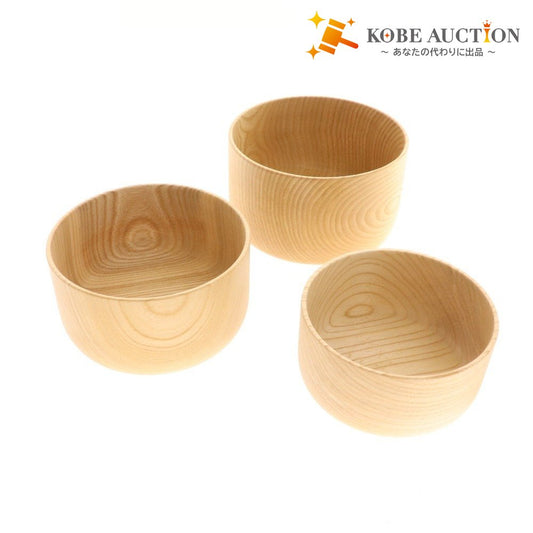 ■ Mountain Utsuwa Vivafude Plate 3-piece set Bowl Wooden Outdoor Camping Tableware Gear Box included Unused