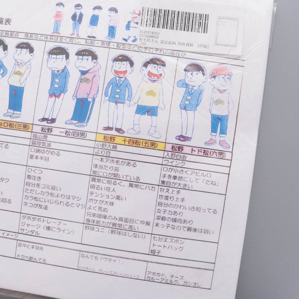 □ おそ松さん 設定資料 キャラクター設定 制作資料 97枚 アニメ
