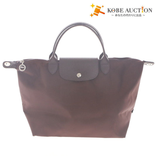 ■ LONGCHAMP ロンシャン トートバッグ ショルダー付き 2way 鞄 ルプリアージュ ナイロン レザー レディース ブラウン