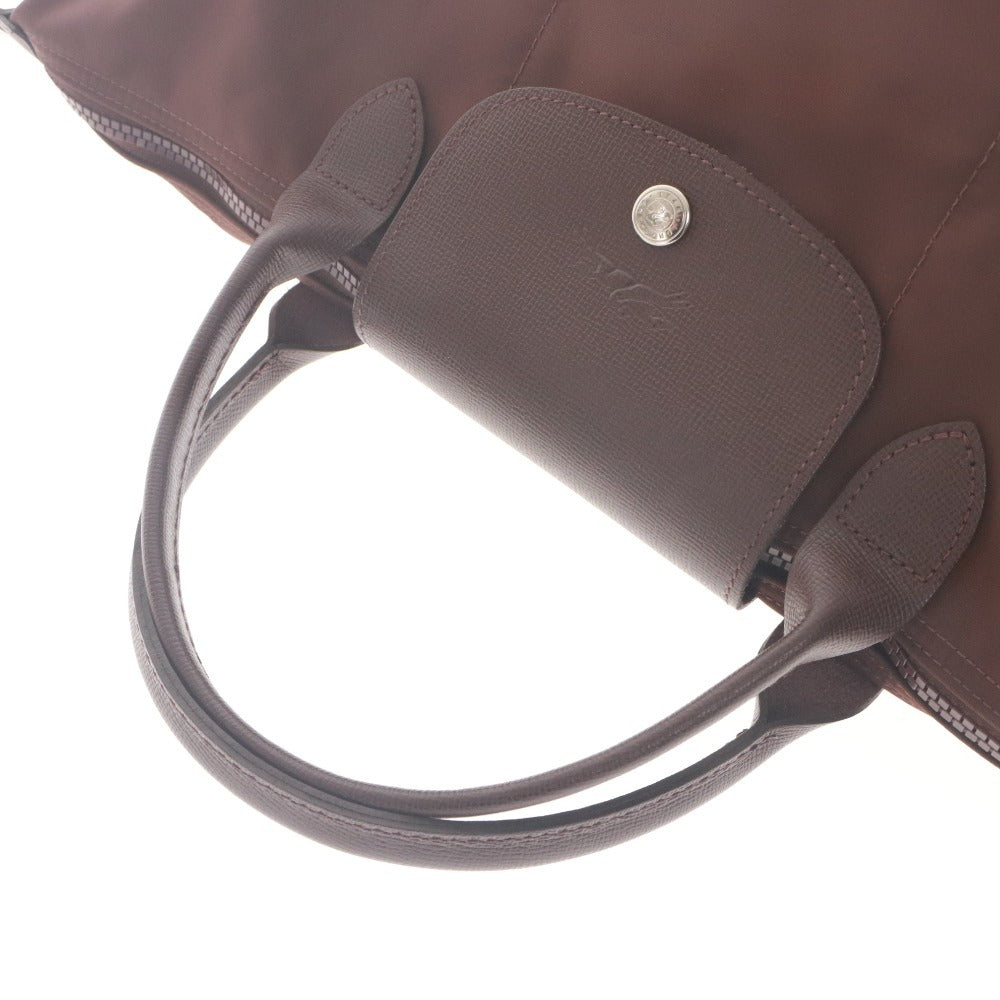 ■ LONGCHAMP Le Pliage Tote Bag with Shoulder Strap, 2-Way, Nylon Leather, Women's, Brown