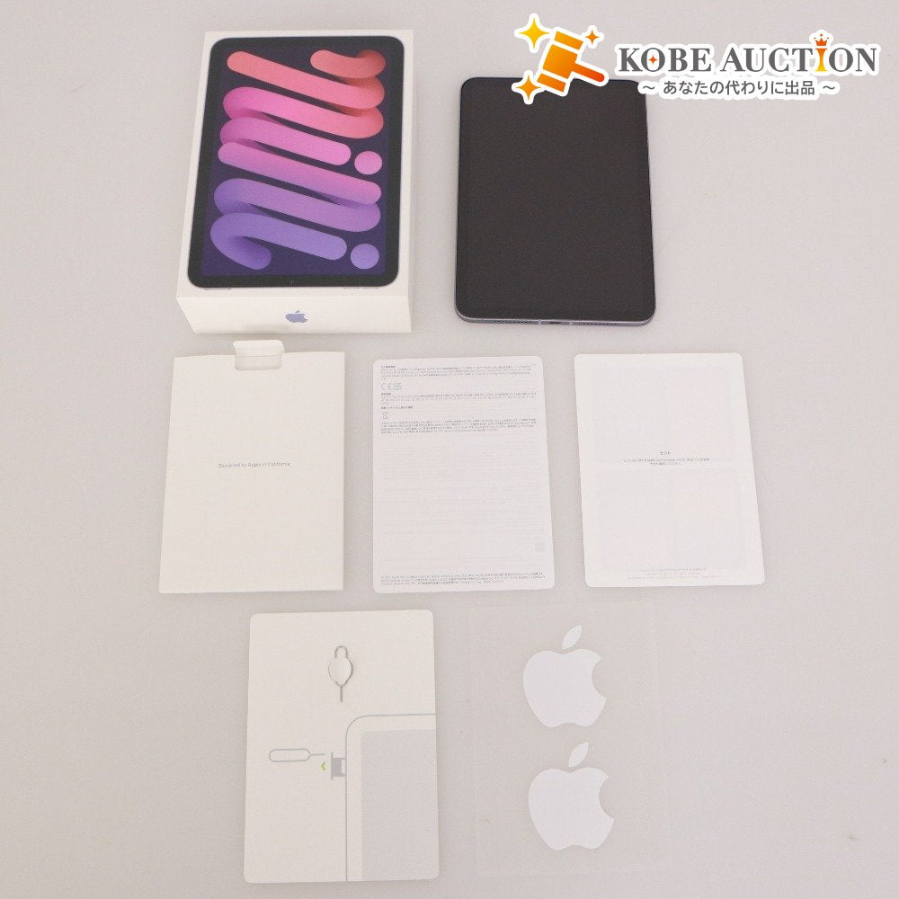 ■ Apple iPad mini 6th Gen Wi-Fi + Cellular 256GB MK8K3J/A Purple Unknown SIM With box Untested Junk