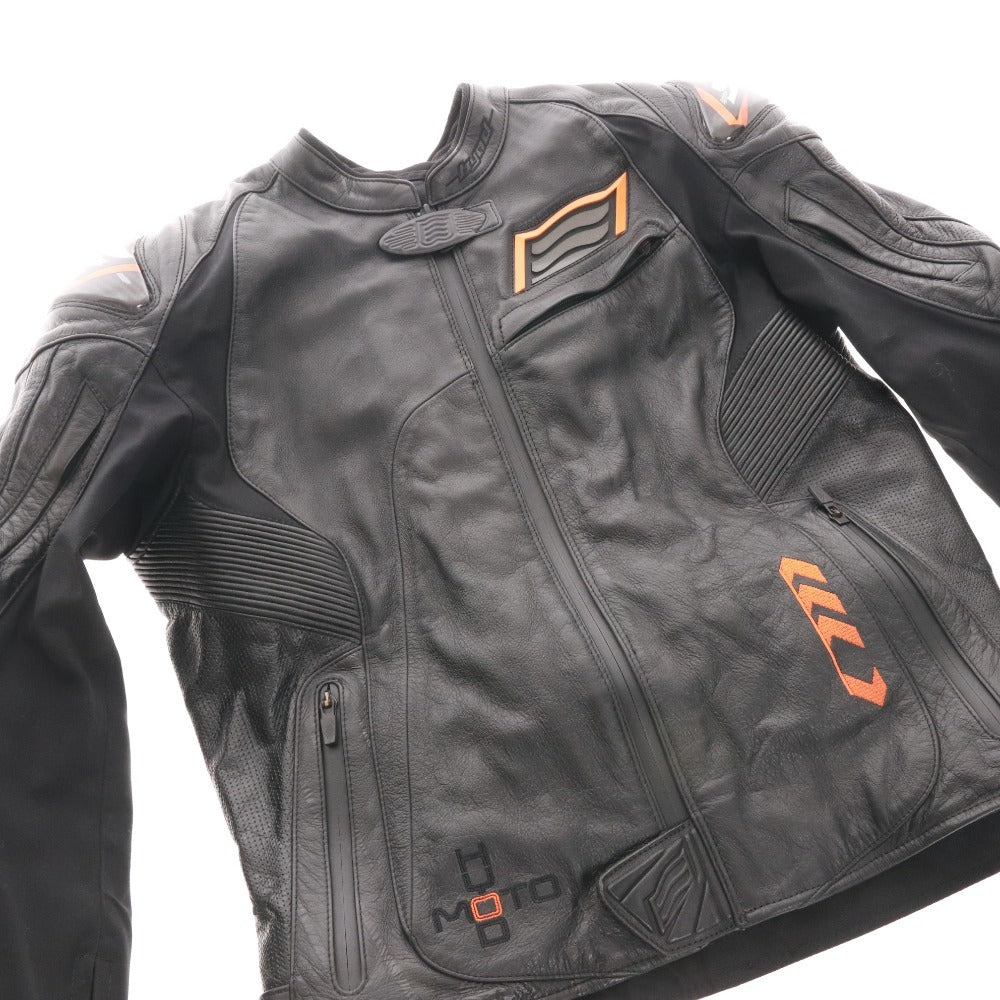 ■ HYOD ヒョードー レザージャケット 長袖 MHI-128-V ライティング バイク プロテクター 牛革 メンズ M ブラック系 未使用