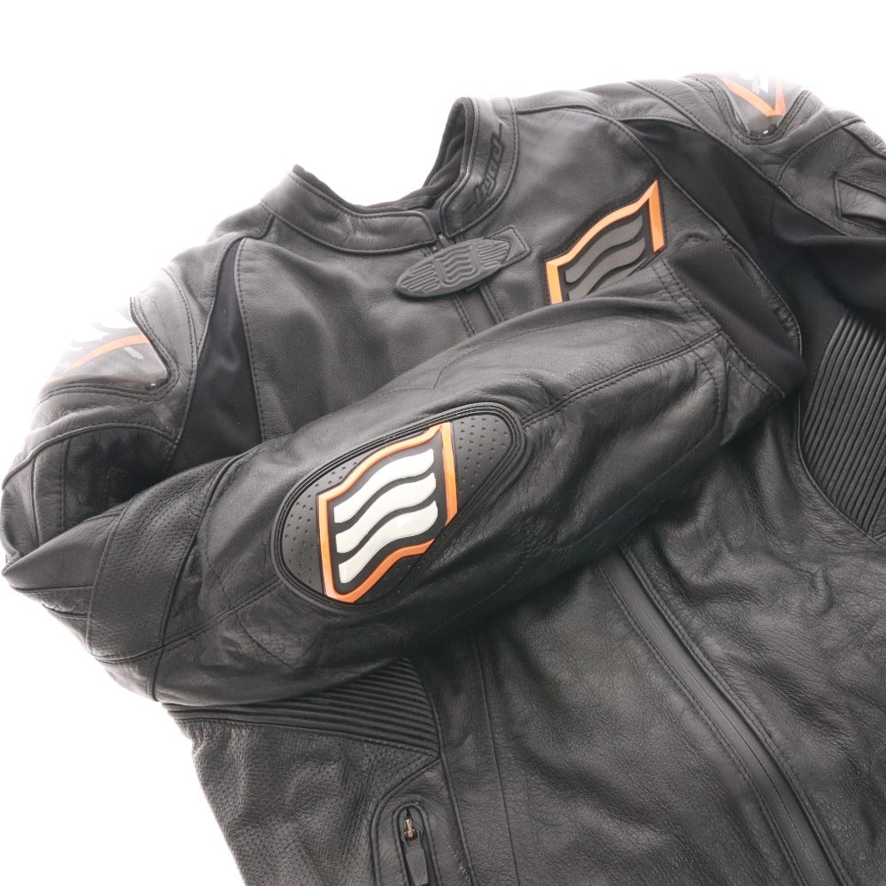 ■ HYOD ヒョードー レザージャケット 長袖 MHI-128-V ライティング バイク プロテクター 牛革 メンズ M ブラック系 未使用