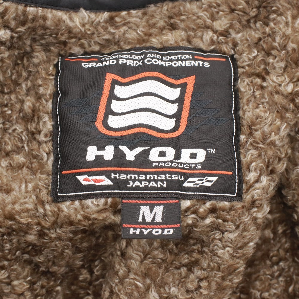 ■ HYOD ヒョードー レザージャケット 長袖 MHI-128-V ライティング バイク プロテクター 牛革 メンズ M ブラック系 未使用