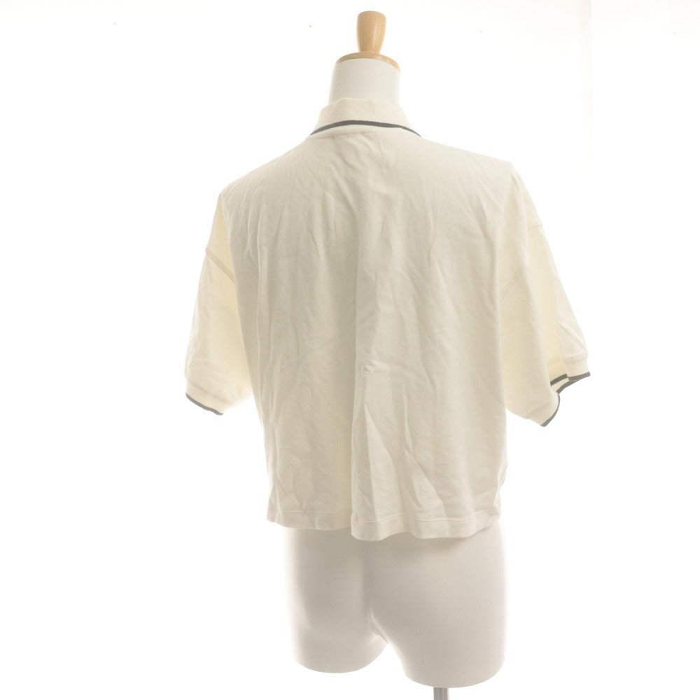 ■ BRUNELLO CUCINELLI ブルネロクチネリ ポロシャツ 半袖 トップス コットン ポケット レディース S ホワイト