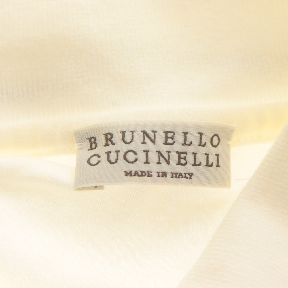 ■ BRUNELLO CUCINELLI ブルネロクチネリ ポロシャツ 半袖 トップス コットン ポケット レディース S ホワイト