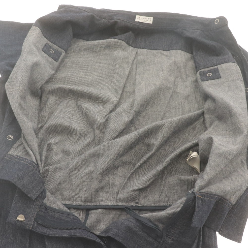 ■ BRUNELLO CUCINELLI ブルネロクチネリ シャツワンピース 半袖 トップス ボトムス デニム レディース S インディゴ