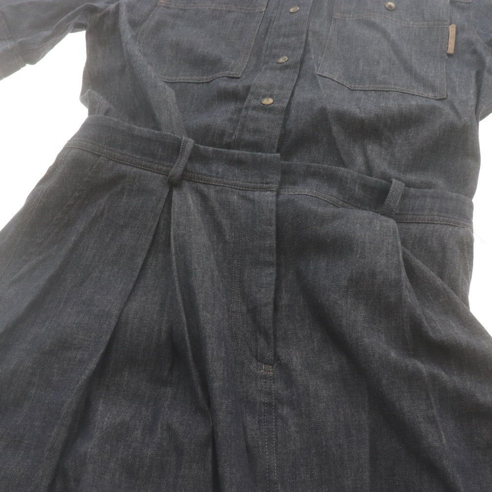 ■ BRUNELLO CUCINELLI ブルネロクチネリ シャツワンピース 半袖 トップス ボトムス デニム レディース S インディゴ