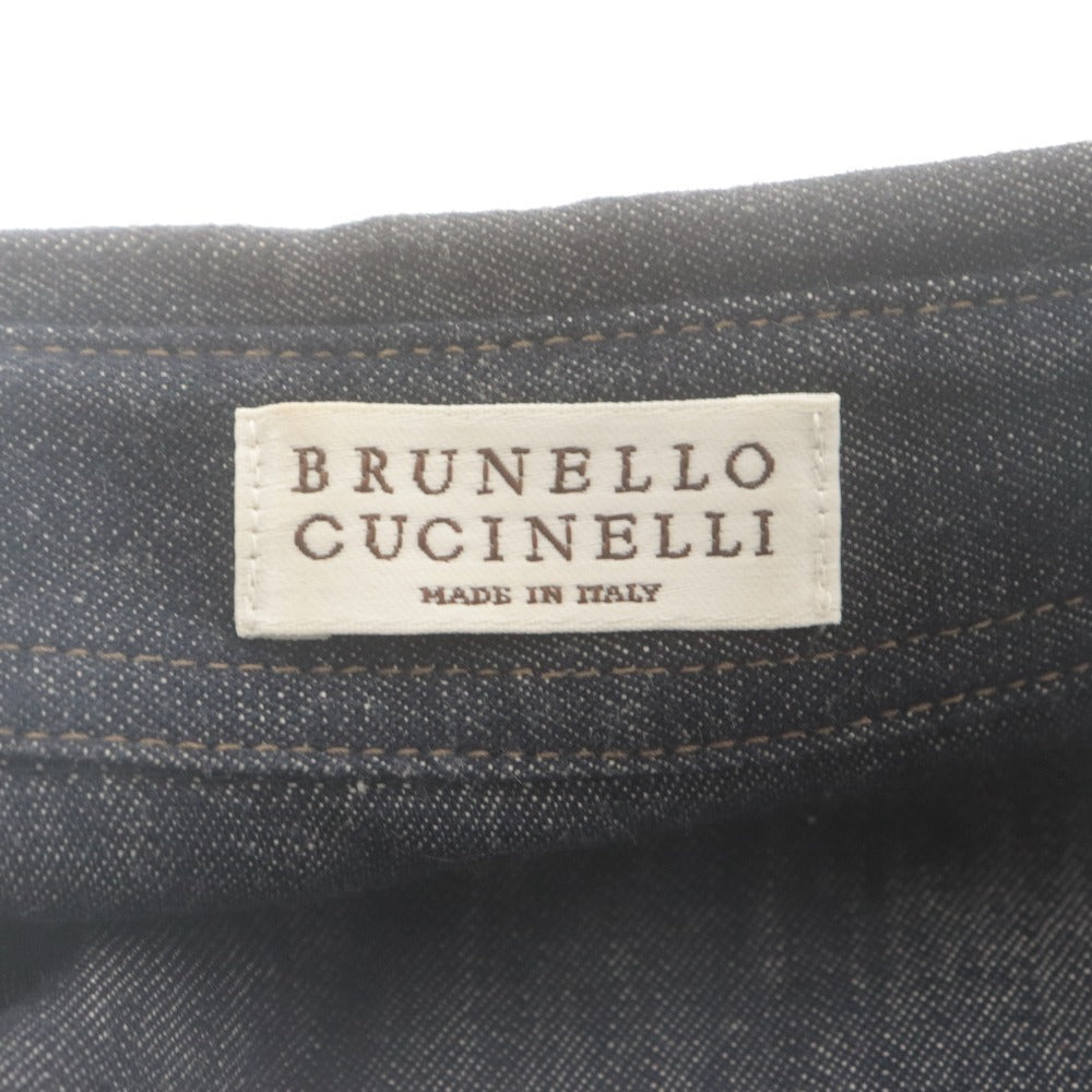 ■ BRUNELLO CUCINELLI ブルネロクチネリ シャツワンピース 半袖 トップス ボトムス デニム レディース S インディゴ