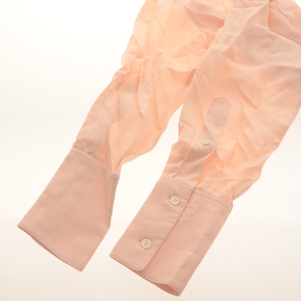 ■ CELINE Blouse Shirt Long Sleeve Top Pleats Women's 36 Pink