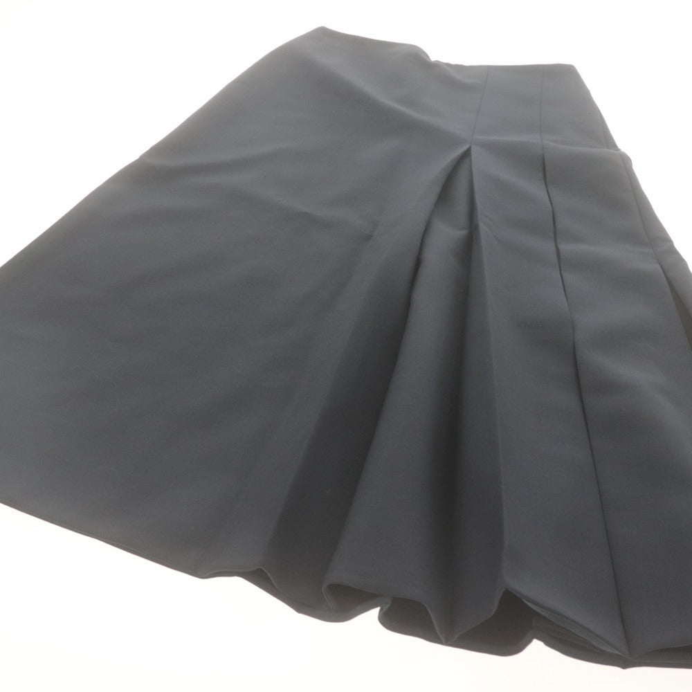 ■ FENDI Skirt Midi Length Bottoms Side Slit Pleats Women's 40 Navy